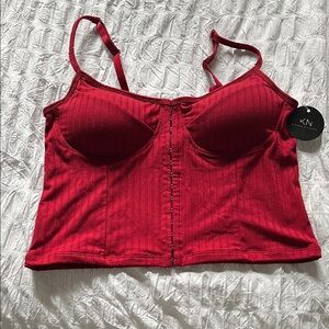 Klassy Network Red Ribbed Corset